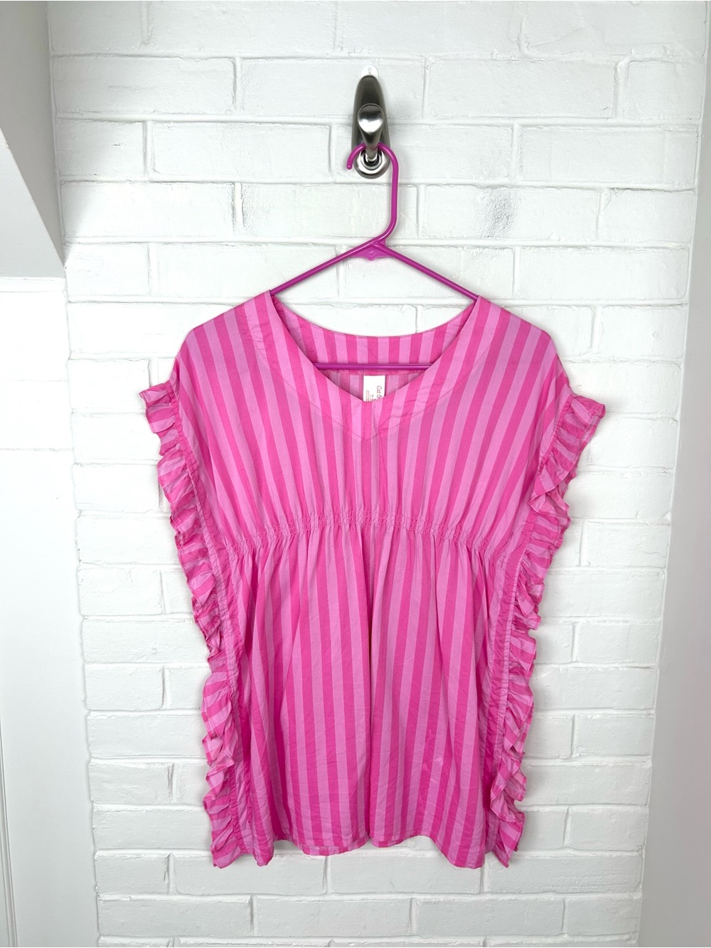 Cat & Jack Girls Pink Striped Swim Coverup Size M (8)